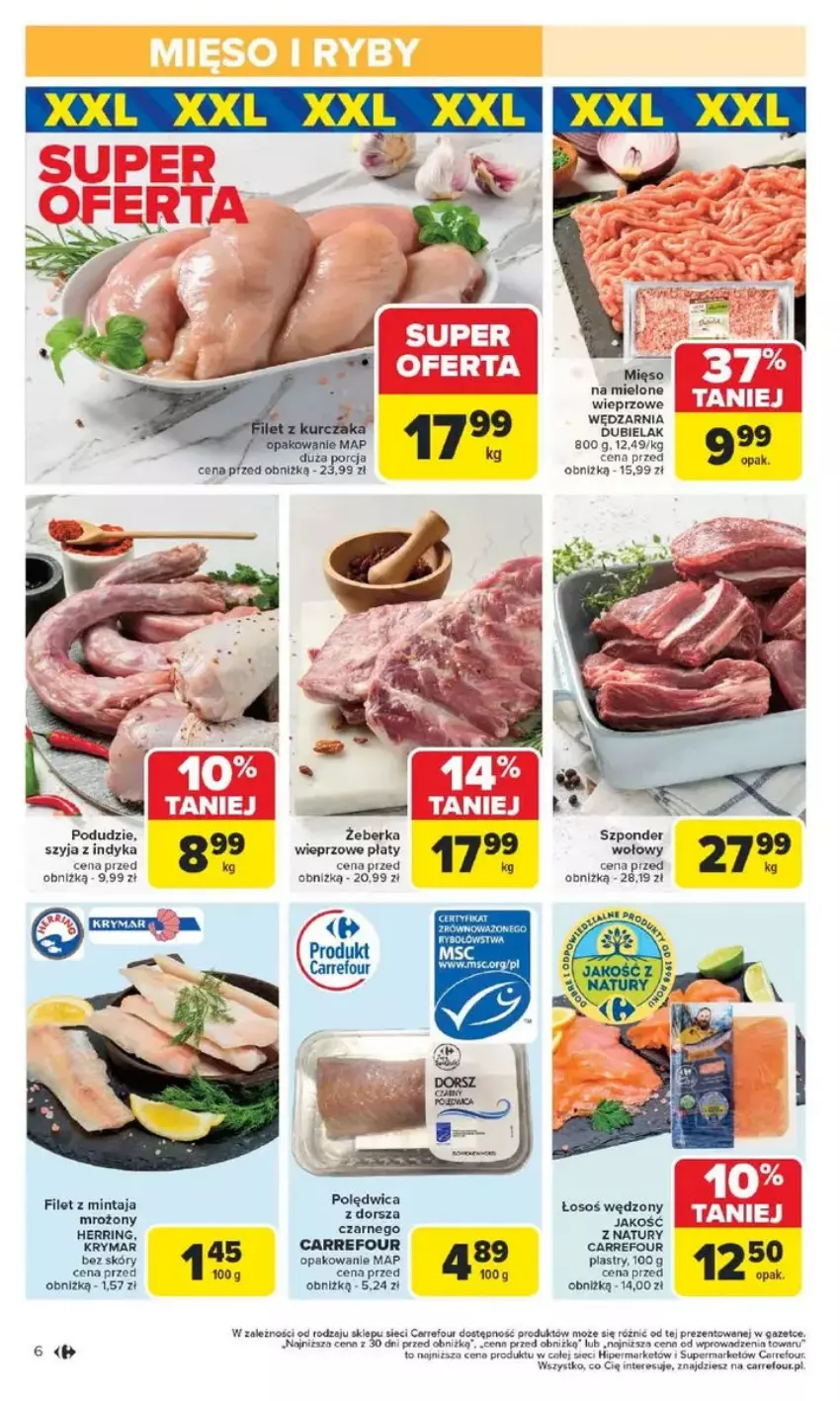 Gazetka promocyjna Carrefour - ważna 17.02 do 22.02.2025 - strona 56 - produkty: Dorsz, Filet z mintaja, Mintaj, Por