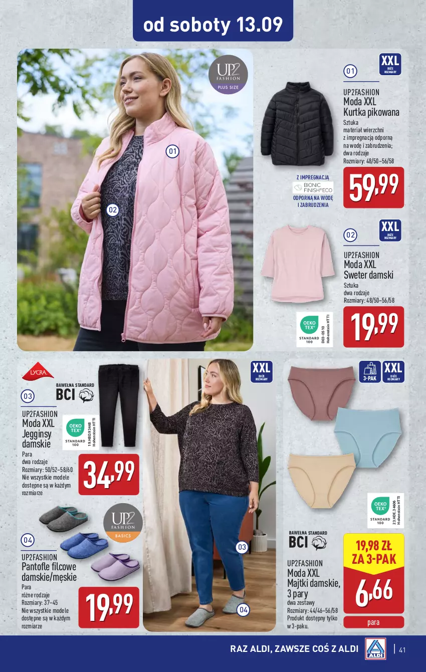 Gazetka promocyjna Aldi - Pełna oferta - ważna 08.09 do 13.09.2025 - strona 41 - produkty: Fa, Gin, Kurtka, Majtki, Moda, Por, Sweter