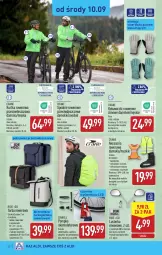 Gazetka promocyjna Aldi - Pełna oferta - Gazetka - ważna od 13.09 do 13.09.2025 - strona 30 - produkty: Por, Ochraniacze, Buty, Kurtka, Kask, Materac, Tera, Plecak, Kamizelka, Pompka, Torba, Rower, Spodnie, Pokrowiec, Smartfon, Akumulator, Einhell
