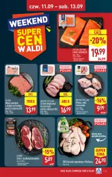 Gazetka promocyjna Aldi - Pełna oferta - Gazetka - ważna od 13.09 do 13.09.2025 - strona 35 - produkty: Kurczak, Mięso mielone, Por, Stek, Mięsne specjały, Golden Seafood, Schab wieprzowy, Kotlet, Rostbef, Mięso