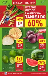 Gazetka promocyjna Aldi - Pełna oferta - Gazetka - ważna od 13.09 do 13.09.2025 - strona 4 - produkty: Warzywa, Por, Gra, Seler korzeń, Buraki, Limonka, Owoce, Arbuz
