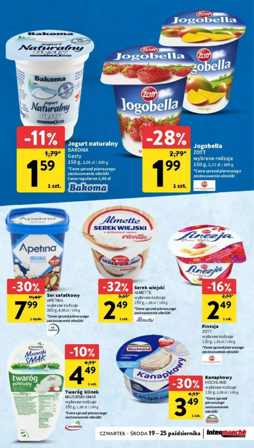 Gazetka promocyjna Intermarche - ważna 19.10 do 25.10.2023 - strona 20 - produkty: Almette, Sałat, Ser, Serek, Serek wiejski, Zott