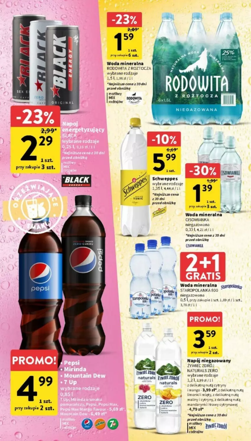 Gazetka promocyjna Intermarche - ważna 19.10 do 25.10.2023 - strona 26 - produkty: Cisowianka, Cytryny, Maliny, Mandarynki, Mango, Napój, Napój niegazowany, Schweppes, Ser, Staropolanka, Woda, Woda mineralna