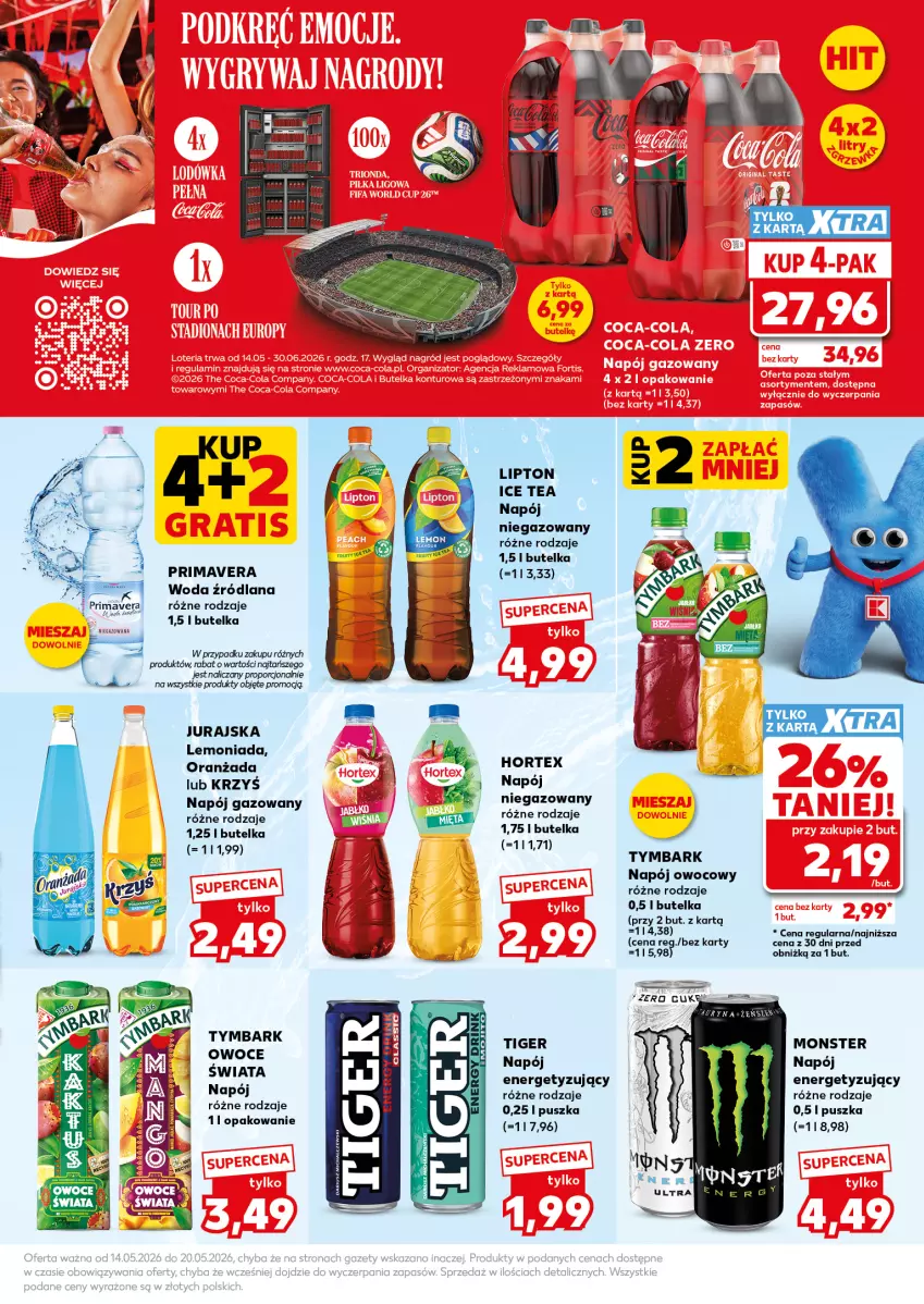 Gazetka promocyjna Kaufland - Mocny Start - ważna 18.05 do 20.05.2026 - strona 25 - produkty: Hortex, Ice tea, LANA, Lemoniada, Lipton, Napój, Napój gazowany, Napój niegazowany, Oranżada, Owoce, Por, Prima, Primavera, Tiger, Tymbark, Woda