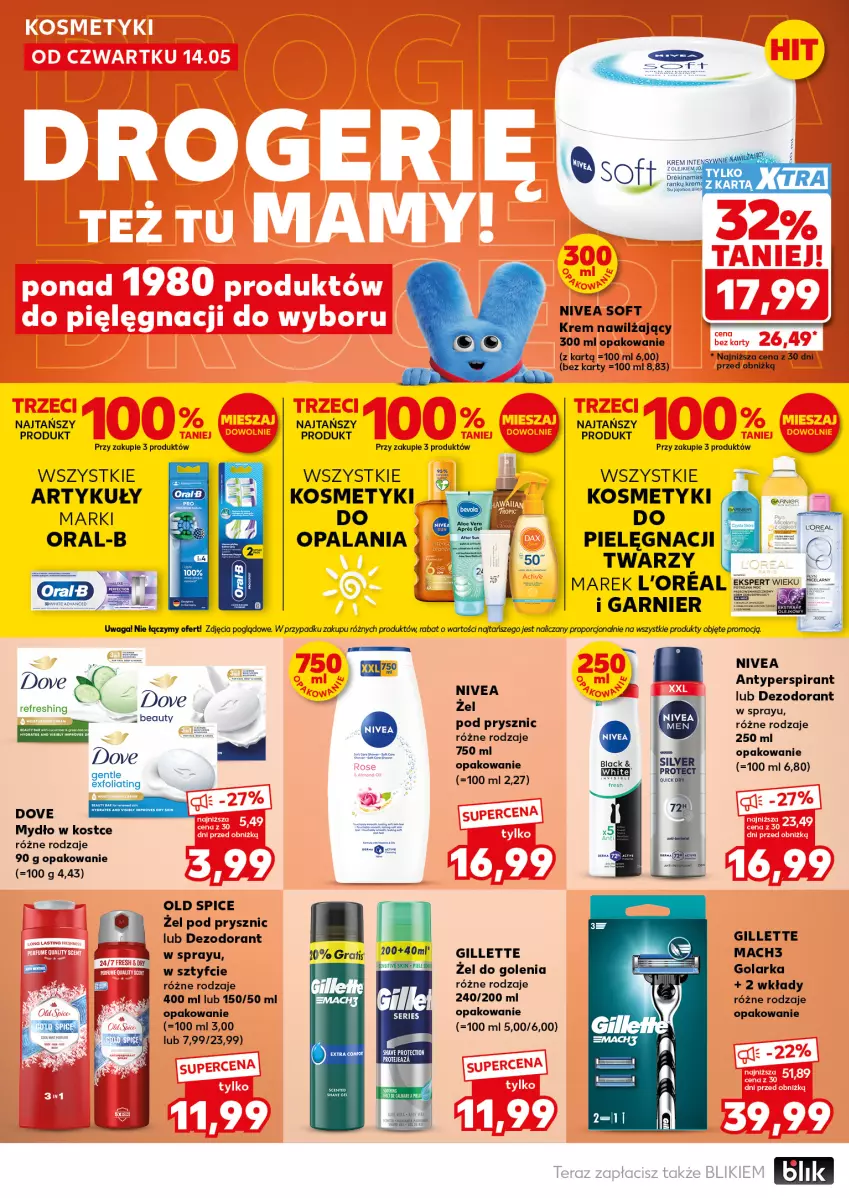 Gazetka promocyjna Kaufland - Mocny Start - ważna 18.05 do 20.05.2026 - strona 26 - produkty: Antyperspirant, Dezodorant, Dove, Gillette, Golarka, Gra, Kosmetyki do pielęgnacji, Krem nawilżający, Mach3, Mydło, Nivea, Old Spice
