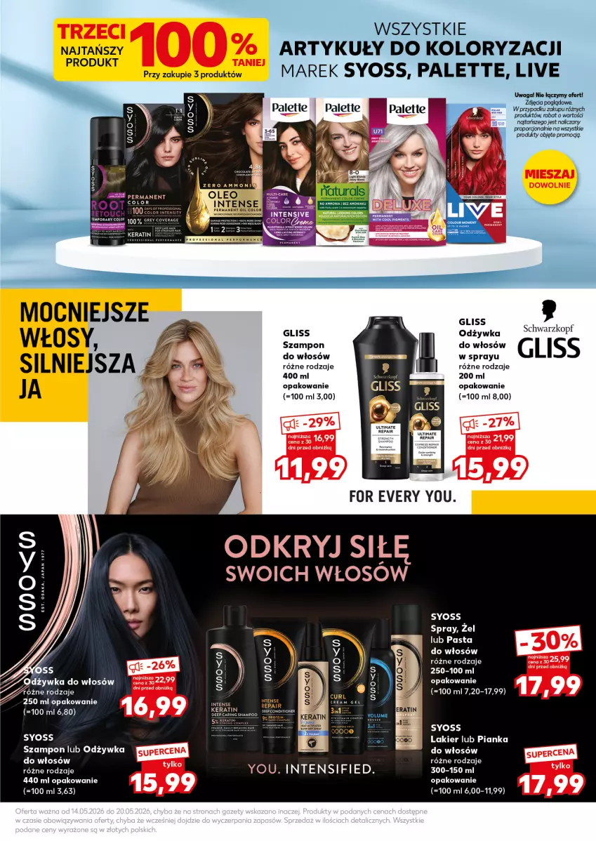 Gazetka promocyjna Kaufland - Mocny Start - ważna 18.05 do 20.05.2026 - strona 27 - produkty: Lakier, Odżywka, Palette, Por, Schwarzkopf, Syoss, Szampon, Waga