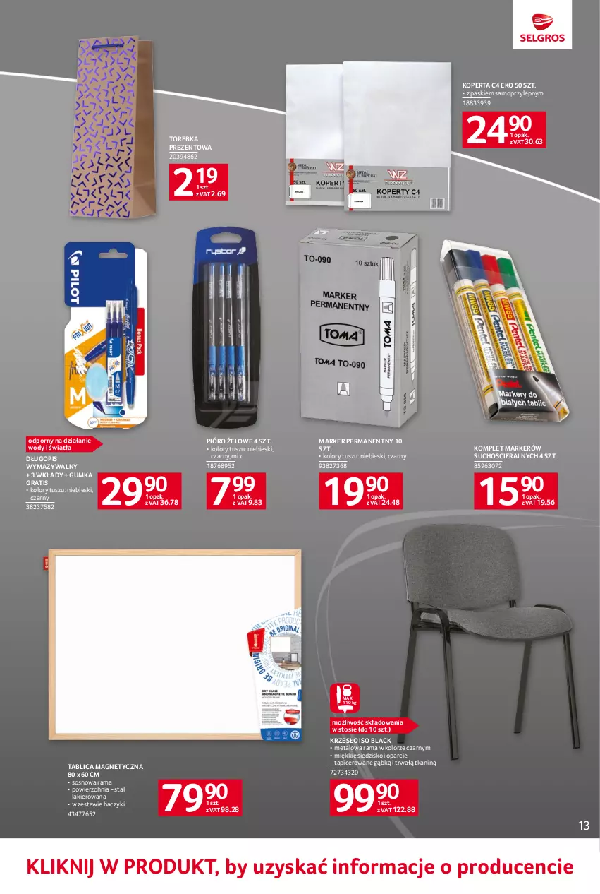 Gazetka promocyjna Selgros - Oferta przemysłowa - ważna 01.06 do 14.06.2023 - strona 47 - produkty: Długopis, Gra, Haczyk, Krzesło, Lack, Lakier, Marker, Mop, Por, Rama, Siedzisko, Sos, Torebka, Tusz