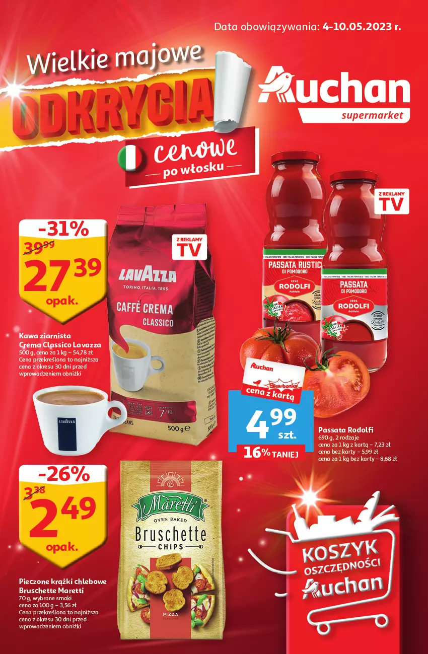 Gazetka promocyjna Auchan - Gazetka Wielkie majowe odkrycia cenowe część #2 Supermarket Auchan - ważna 04.05 do 10.05.2023 - strona 1 - produkty: Kawa, Kawa ziarnista, Lavazza, LG, Odol