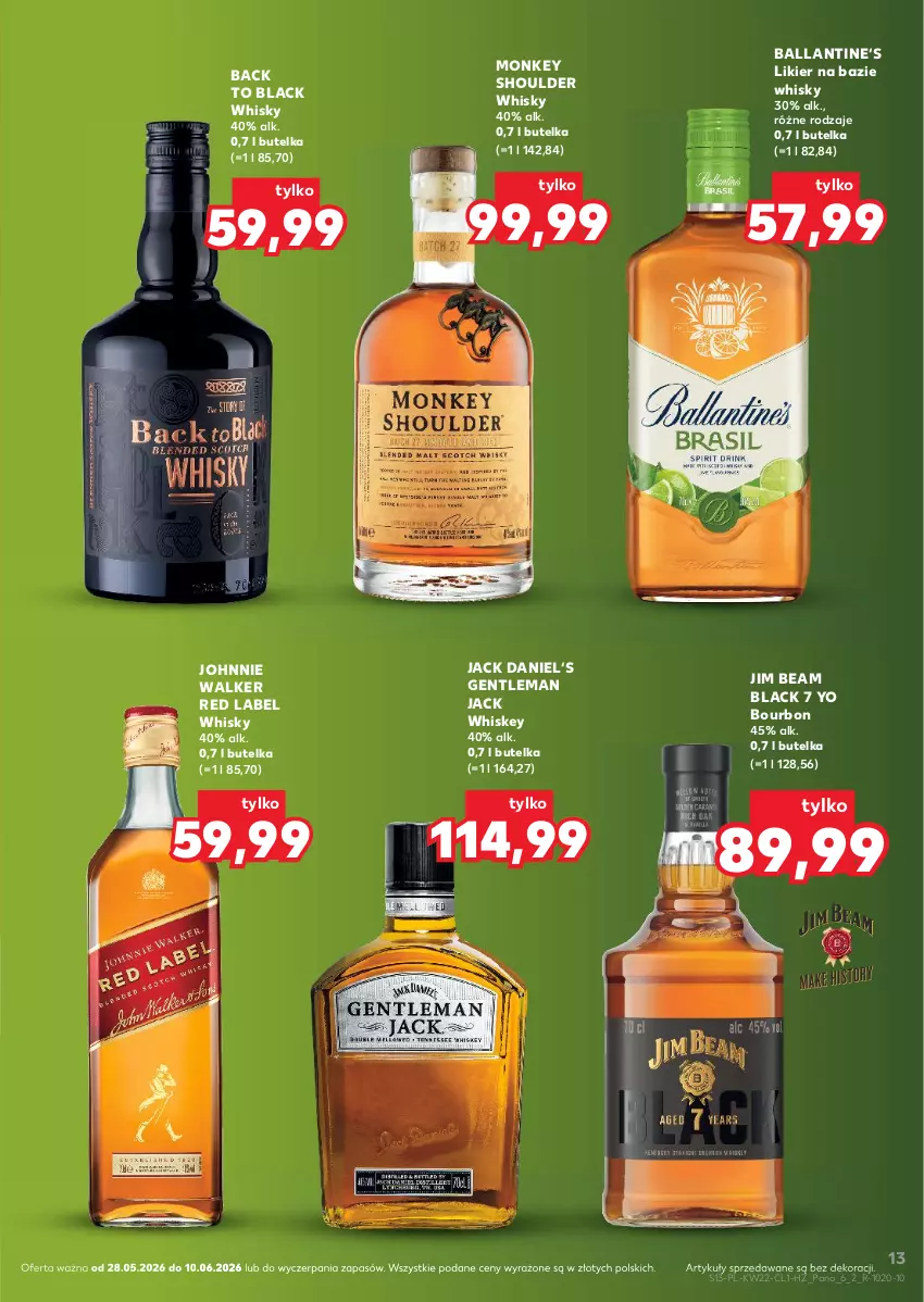 Gazetka promocyjna Kaufland - Barek Kauflandu - ważna 28.05 do 10.06.2026 - strona 13 - produkty: Bourbon, Jim Beam, Johnnie Walker, Lack, Likier, Whiskey, Whisky