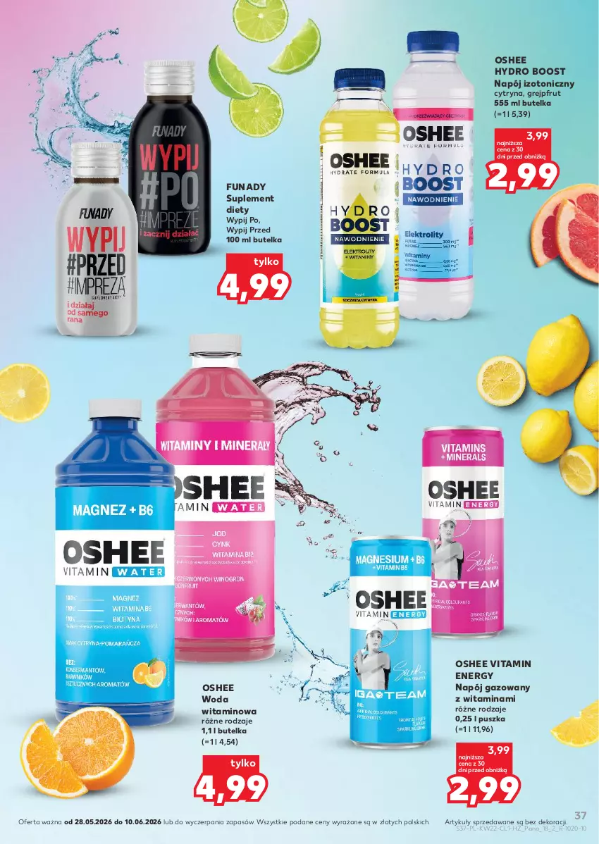 Gazetka promocyjna Kaufland - Barek Kauflandu - ważna 28.05 do 10.06.2026 - strona 37 - produkty: Grejpfrut, Napój, Napój gazowany, Napój izotoniczny, Oshee, Suplement diety, Woda
