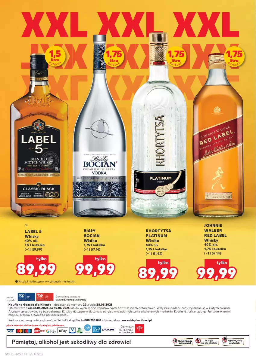 Gazetka promocyjna Kaufland - Barek Kauflandu - ważna 28.05 do 10.06.2026 - strona 40 - produkty: Biały Bocian, Johnnie Walker, Mięta, Wagi, Whisky, Wódka