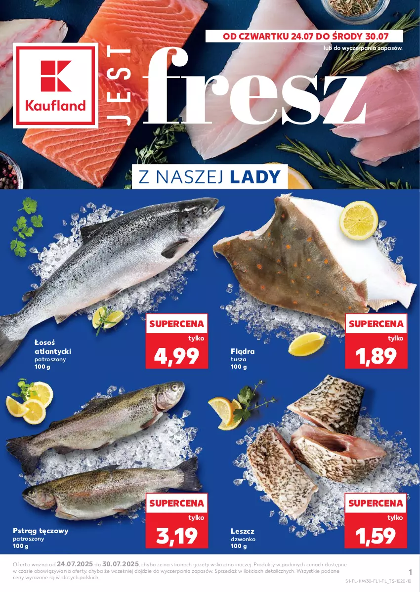 Gazetka promocyjna Kaufland - Kaufland - ważna 24.07 do 30.07.2025 - strona 1 - produkty: Pstrąg, Pstrąg tęczowy, Tusz