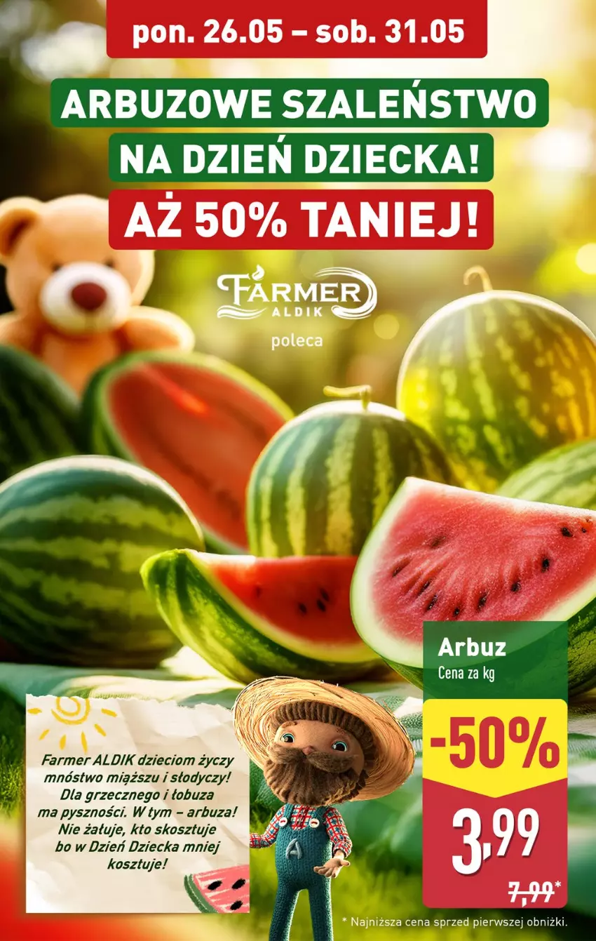 Gazetka promocyjna Aldi - Dzień dziecka - ważna 26.05 do 31.05.2025 - strona 4 - produkty: Arbuz, Dzieci, Fa, Kosz, Szal