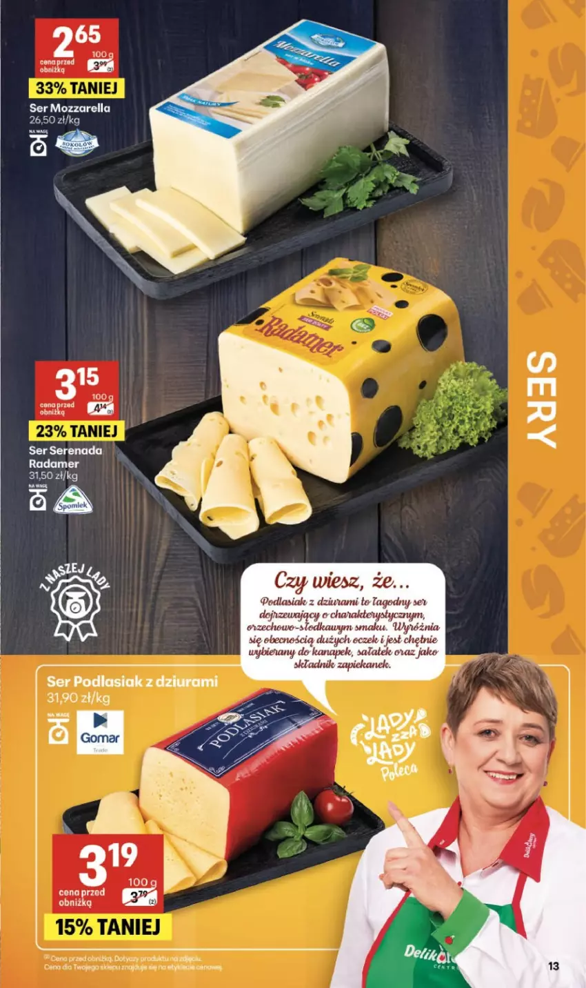 Gazetka promocyjna Delikatesy Centrum - Franczyza DC24 Czwartek - ważna 11.06 do 17.06.2026 - strona 13 - produkty: LG, Mozzarella, Radamer, Ser, Tago