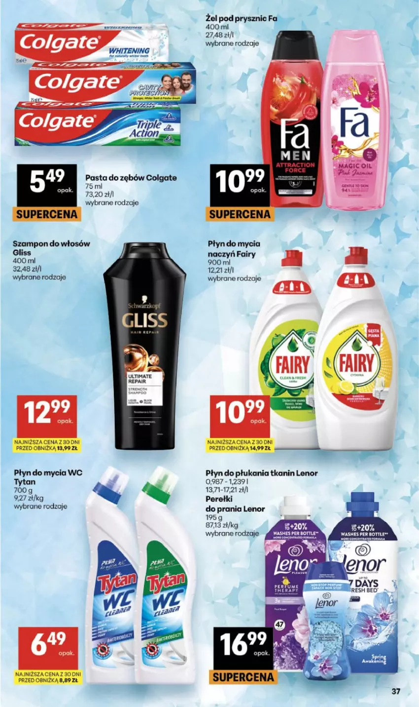 Gazetka promocyjna Delikatesy Centrum - Franczyza DC24 Czwartek - ważna 11.06 do 17.06.2026 - strona 37 - produkty: Colgate, Fa, Lenor, LG, Pasta do zębów, Płyn do mycia, Płyn do płukania, Szampon, Tytan