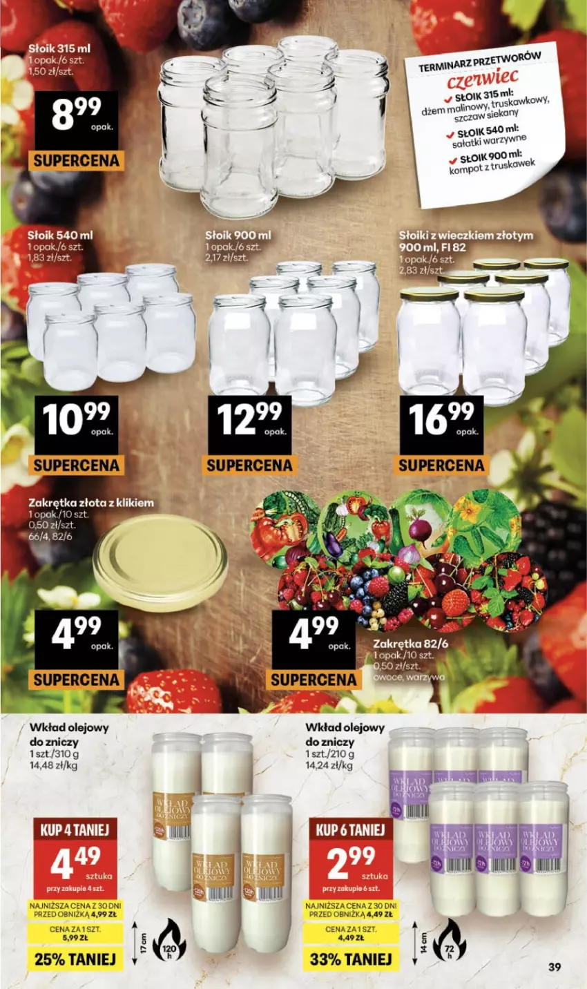 Gazetka promocyjna Delikatesy Centrum - Franczyza DC24 Czwartek - ważna 11.06 do 17.06.2026 - strona 39 - produkty: Dżem, Olej, Sałat, Wkład olejowy, Znicz