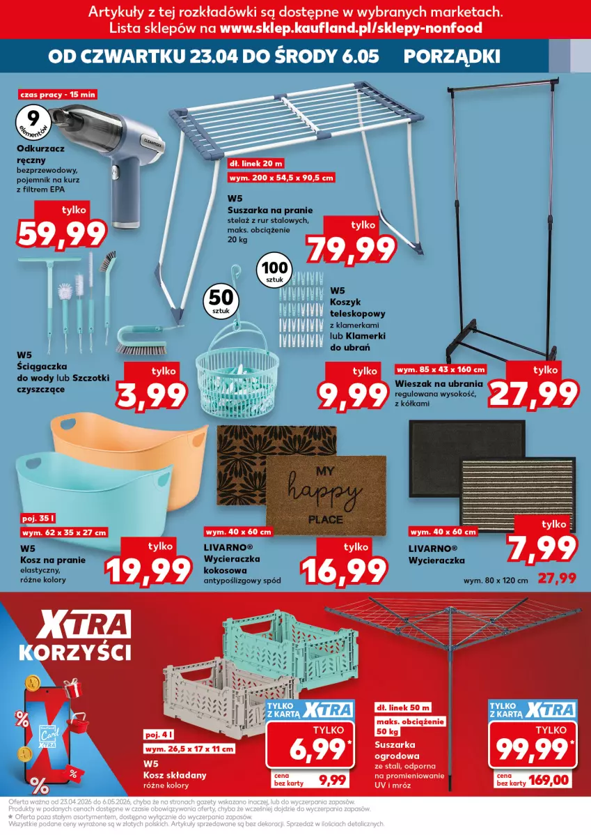 Gazetka promocyjna Kaufland - Kaufland - ważna 23.04 do 06.05.2026 - strona 13 - produkty: Ivar, Kokos, Kosz, Odkurzacz, Pojemnik, Por, Sok, Suszarka, Suszarka na pranie, Teleskop, Ubrania, Wieszak, Wycieraczka