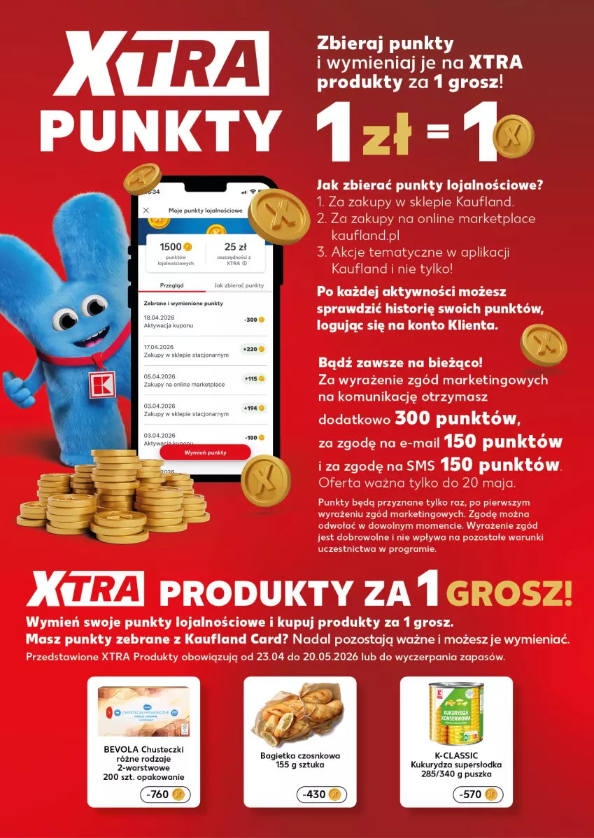 Gazetka promocyjna Kaufland - Kaufland - ważna 23.04 do 06.05.2026 - strona 4 - produkty: Bagietka, Bagietka czosnkowa, Chusteczki, Kukurydza, Wagi