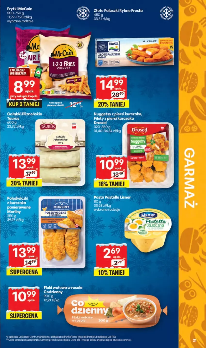 Gazetka promocyjna Delikatesy Centrum - Franczyza DC50 Czwartek - ważna 11.12 do 17.12.2025 - strona 21 - produkty: Frosta, Frytki, Koc, McCain, Paluszki rybne, Rum