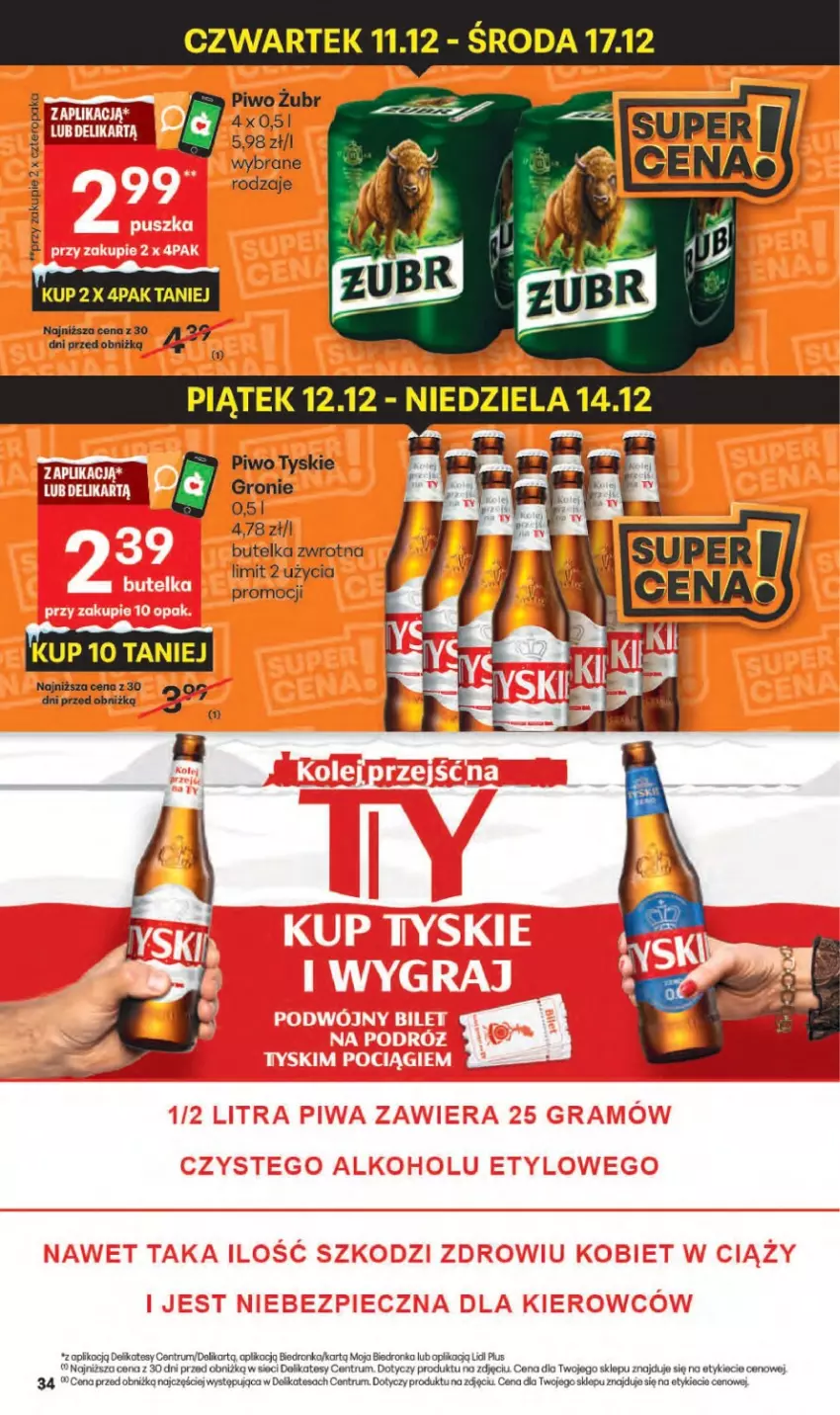 Gazetka promocyjna Delikatesy Centrum - Franczyza DC50 Czwartek - ważna 11.12 do 17.12.2025 - strona 34 - produkty: Koc, Piwo, Rum, Tyskie