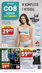 Gazetka promocyjna Aldi - Pełny katalog - Gazetka - ważna od 13.08 do 13.08.2022 - strona 28 - produkty: Top, Majtki, Biustonosz, Plecak, Tarka, Latarka czołowa, Kamizelka, Wełna, Moda, Latarka, Queentex