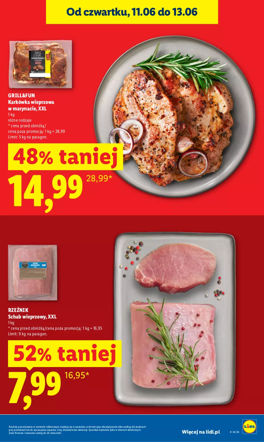 Gazetka promocyjna Lidl - Gazetka ważna od 11.06 do 13.06 - ważna 11.06 do 13.06.2026 - strona 11 - produkty: Grill, Karkówka wieprzowa, Schab wieprzowy