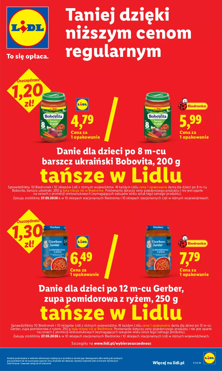 Gazetka promocyjna Lidl - Gazetka ważna od 11.06 do 13.06 - ważna 11.06 do 13.06.2026 - strona 35 - produkty: BoboVita, Danie dla dzieci, Dzieci, Gerber, Por, Ryż, Zupa, Zupa pomidorowa
