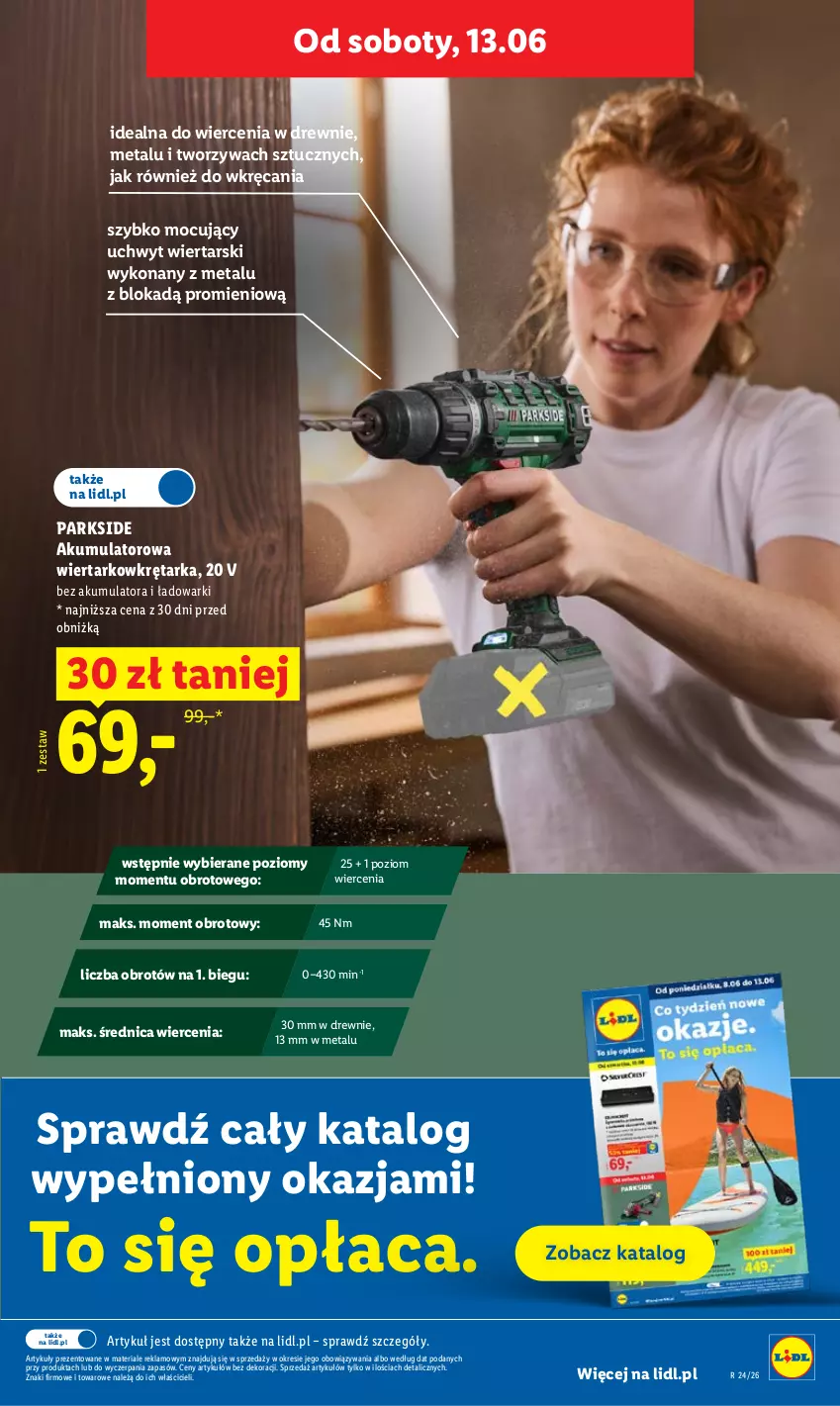 Gazetka promocyjna Lidl - Gazetka ważna od 11.06 do 13.06 - ważna 11.06 do 13.06.2026 - strona 41 - produkty: Akumulator, Akumulatorowa wiertarkowkrętark, Parkside, Tarka, Wiertarkowkrętarka, Wkręt, Wkrętarka