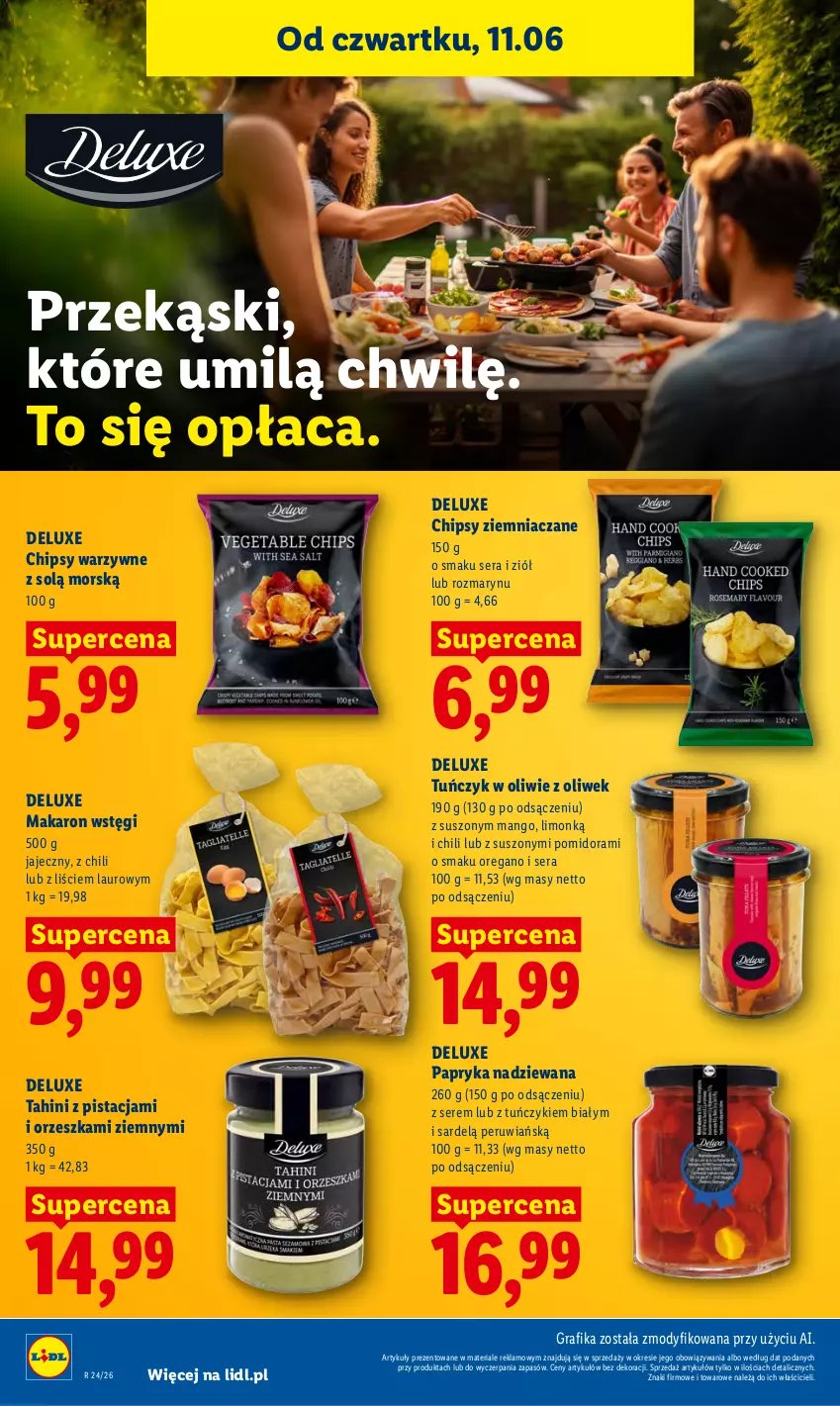 Gazetka promocyjna Lidl - Gazetka ważna od 11.06 do 13.06 - ważna 11.06 do 13.06.2026 - strona 62 - produkty: Chipsy, Gra, Grafika, Laur, Makaron, Mango, Papryka, Ser, Tuńczyk