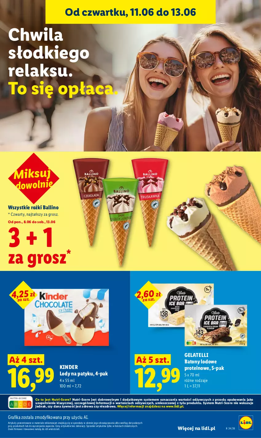 Gazetka promocyjna Lidl - Gazetka ważna od 11.06 do 13.06 - ważna 11.06 do 13.06.2026 - strona 65 - produkty: Baton, Gra, Grafika, Kinder, Lody