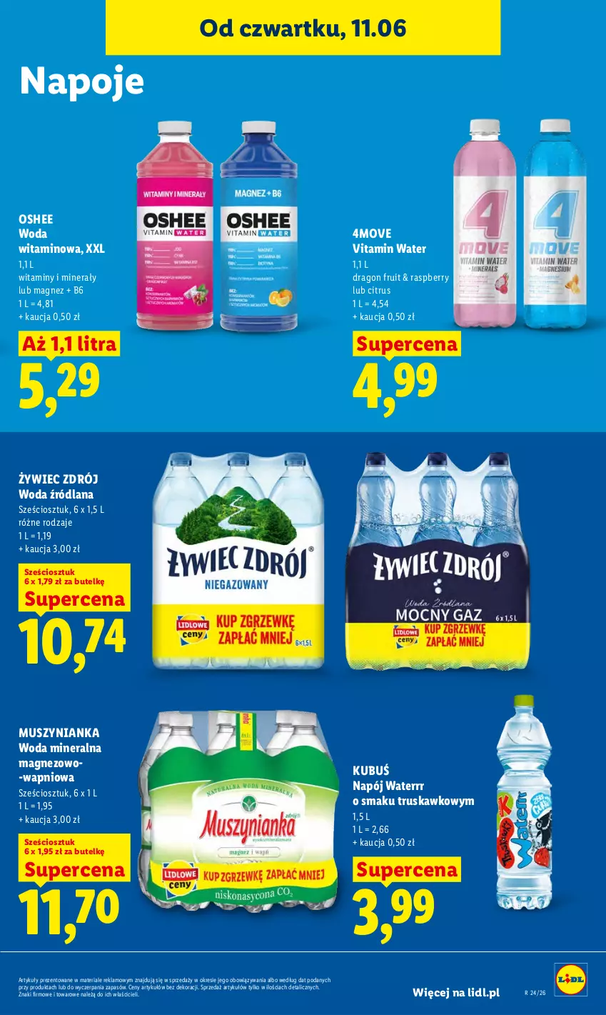 Gazetka promocyjna Lidl - Gazetka ważna od 11.06 do 13.06 - ważna 11.06 do 13.06.2026 - strona 75 - produkty: Kubuś, LANA, Magnez, Mus, Muszynianka, Napój, Napoje, Oshee, Woda, Woda mineralna