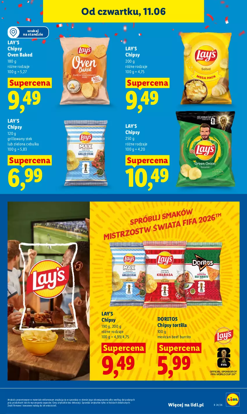 Gazetka promocyjna Lidl - Gazetka ważna od 11.06 do 13.06 - ważna 11.06 do 13.06.2026 - strona 79 - produkty: Chipsy, Grill, Lay’s, Stek, Tortilla