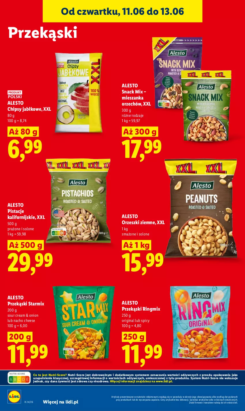 Gazetka promocyjna Lidl - Gazetka ważna od 11.06 do 13.06 - ważna 11.06 do 13.06.2026 - strona 80 - produkty: Chipsy, Gin, Orzeszki, Orzeszki ziemne, Pistacje