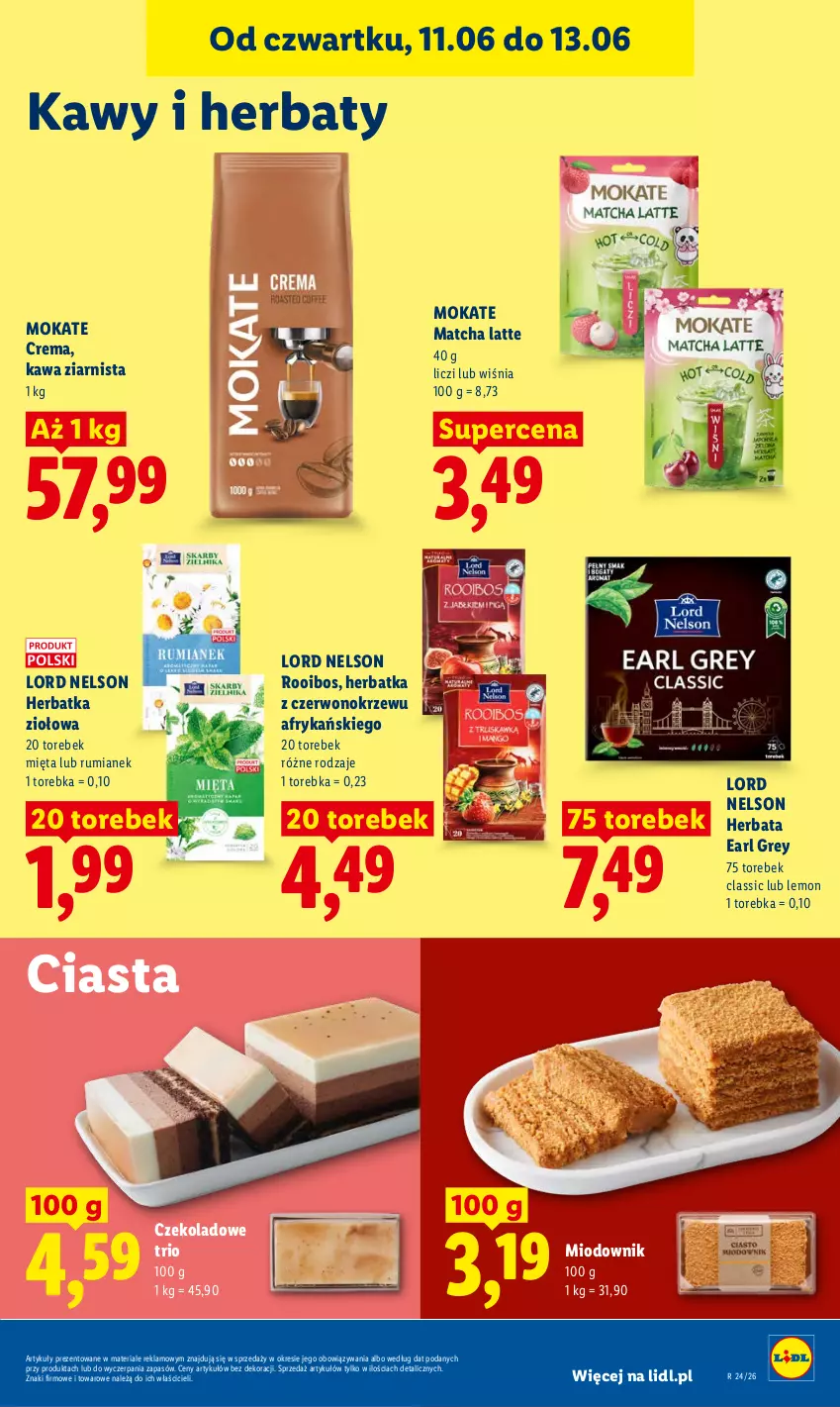 Gazetka promocyjna Lidl - Gazetka ważna od 11.06 do 13.06 - ważna 11.06 do 13.06.2026 - strona 83 - produkty: Earl Grey, Herbata, Kawa, Kawa ziarnista, Liczi, Mięta, Rum, Torebka