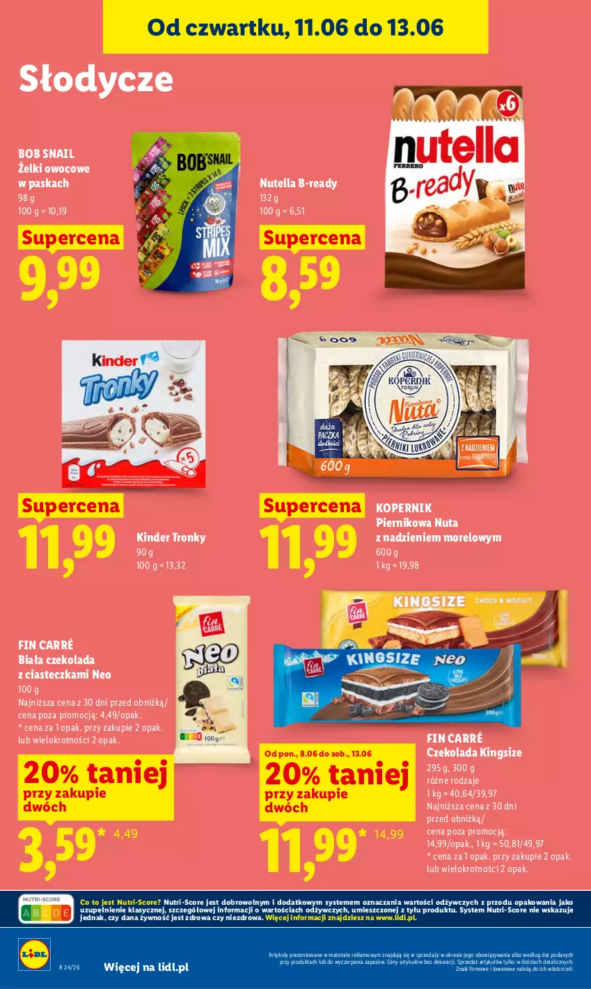 Gazetka promocyjna Lidl - Gazetka ważna od 11.06 do 13.06 - ważna 11.06 do 13.06.2026 - strona 84 - produkty: Czekolada, Kinder, Nutella, Piernik