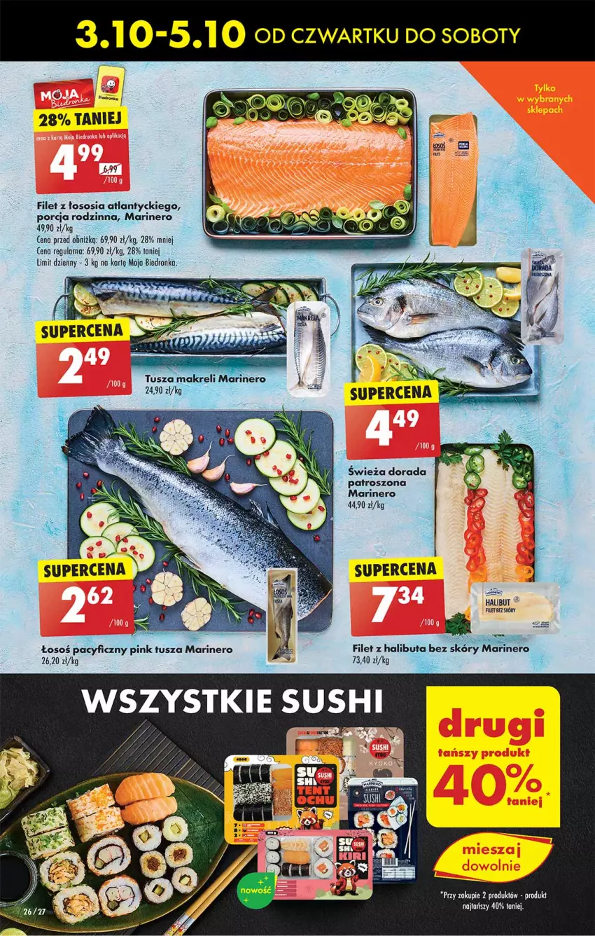 Gazetka promocyjna Biedronka - Od Czwartku - ważna 03.10 do 09.10.2024 - strona 26 - produkty: Halibut, Mus, Por, Sos, Tusz