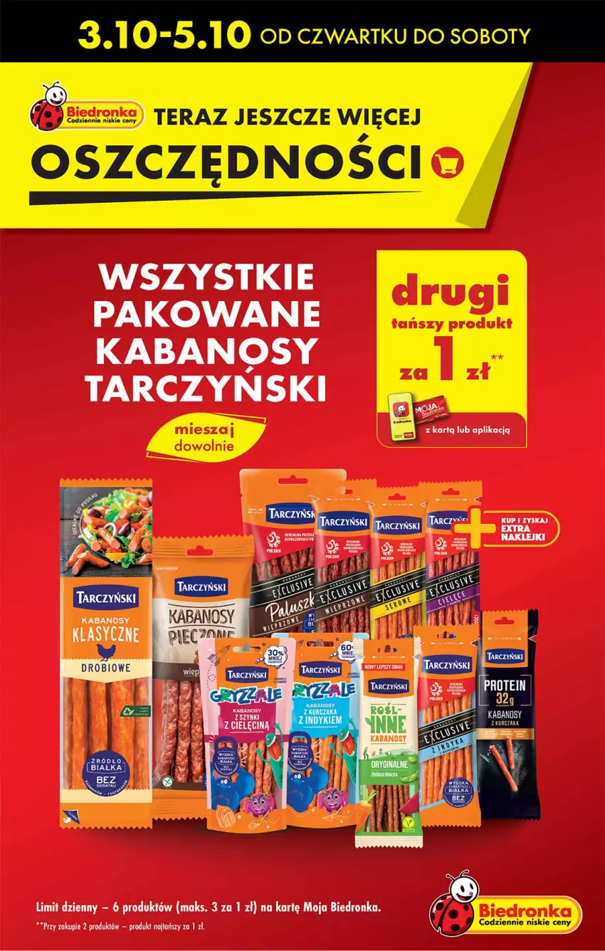 Gazetka promocyjna Biedronka - Od Czwartku - ważna 03.10 do 09.10.2024 - strona 3 - produkty: Kabanos, Tarczyński, Tera