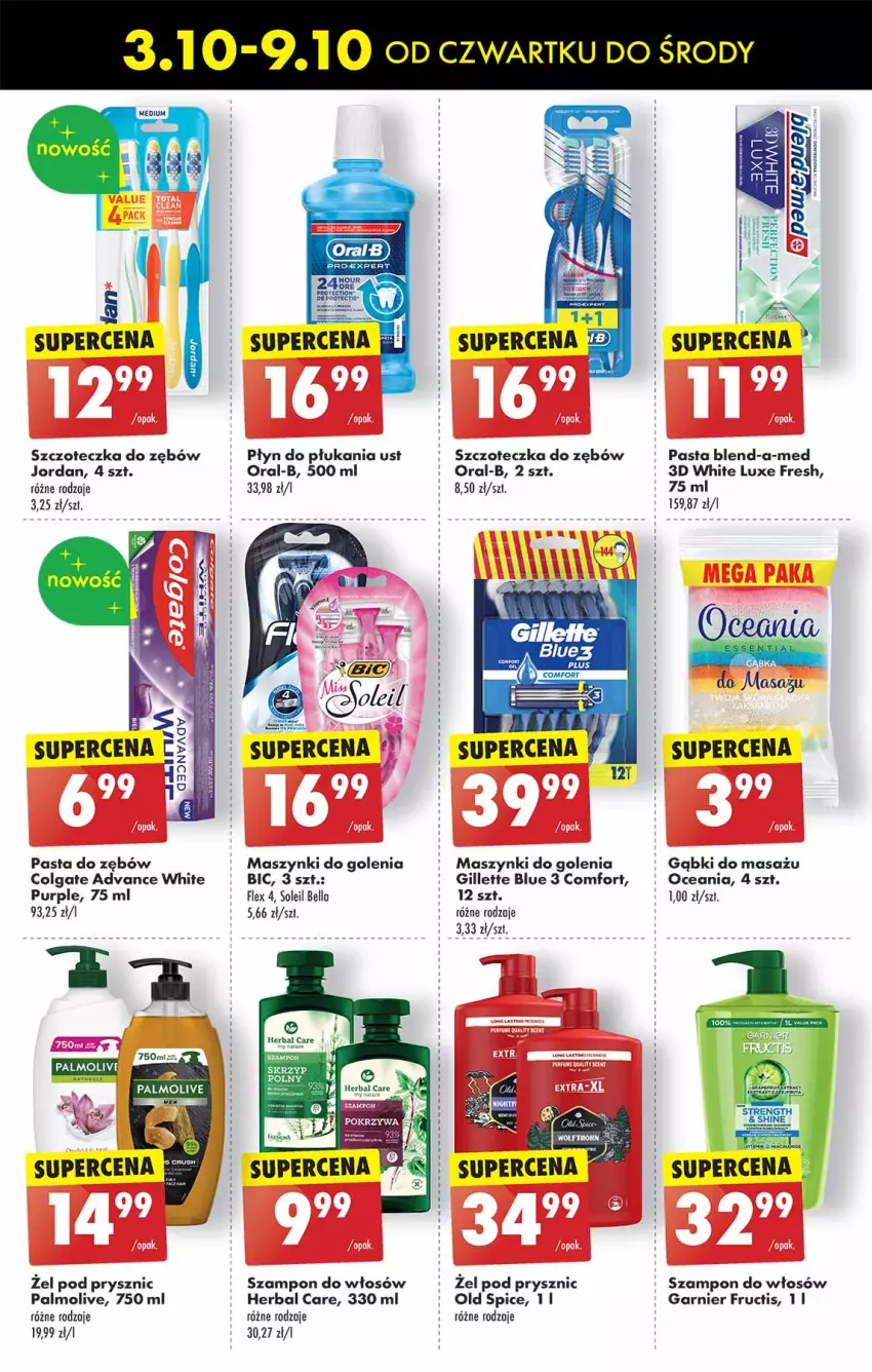 Gazetka promocyjna Biedronka - Od Czwartku - ważna 03.10 do 09.10.2024 - strona 47 - produkty: Bell, BIC, Blend-a-Med, Colgate, Fructis, Garnier, Gillette, LG, Old Spice, Palmolive, Pasta do zębów, Płyn do płukania, Pur, Ser, Szampon, Szczoteczka, Szczoteczka do zębów