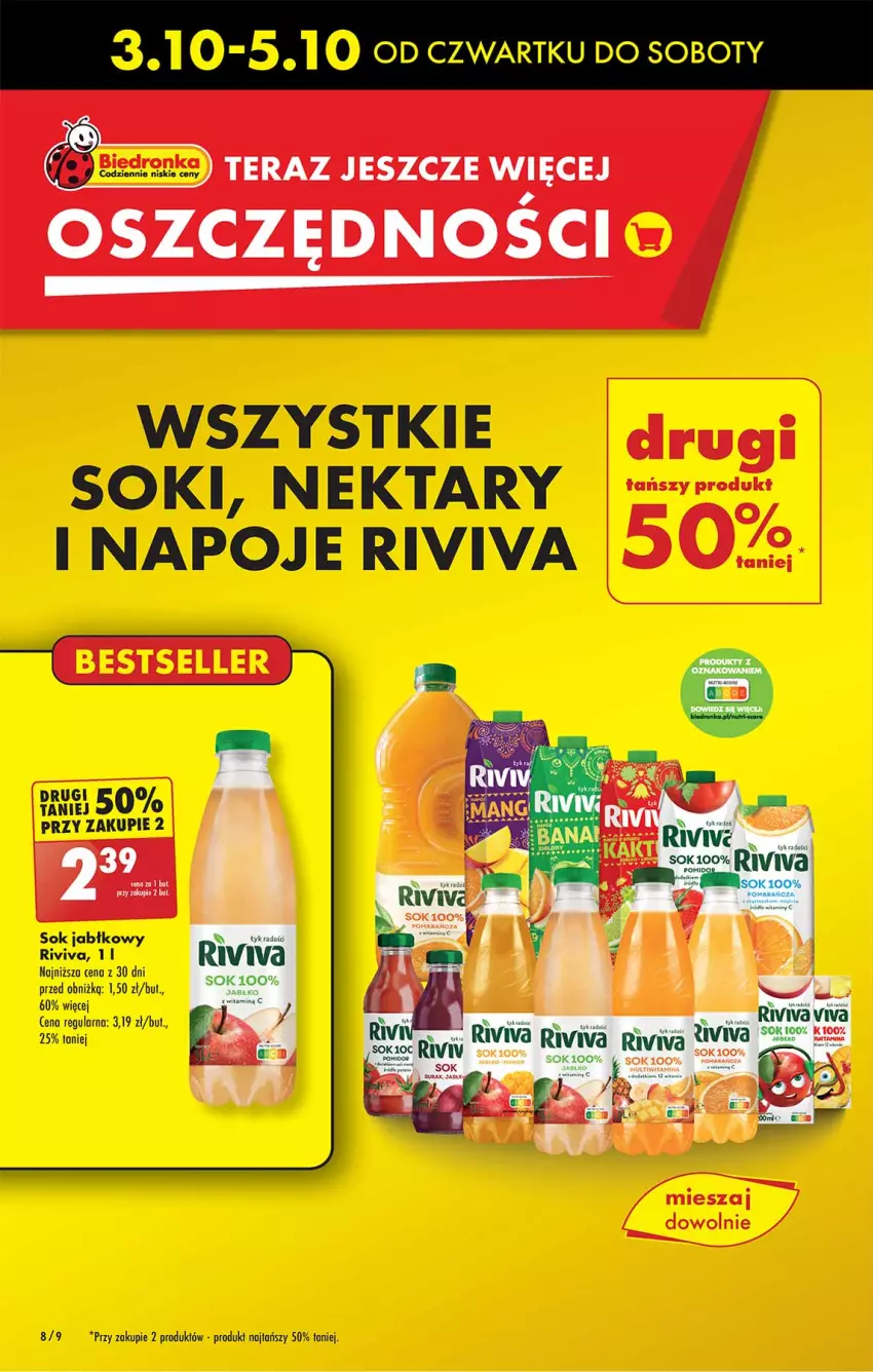 Gazetka promocyjna Biedronka - Od Czwartku - ważna 03.10 do 09.10.2024 - strona 8 - produkty: Napoje, Nektar, Sok, Sok jabłkowy, Tera