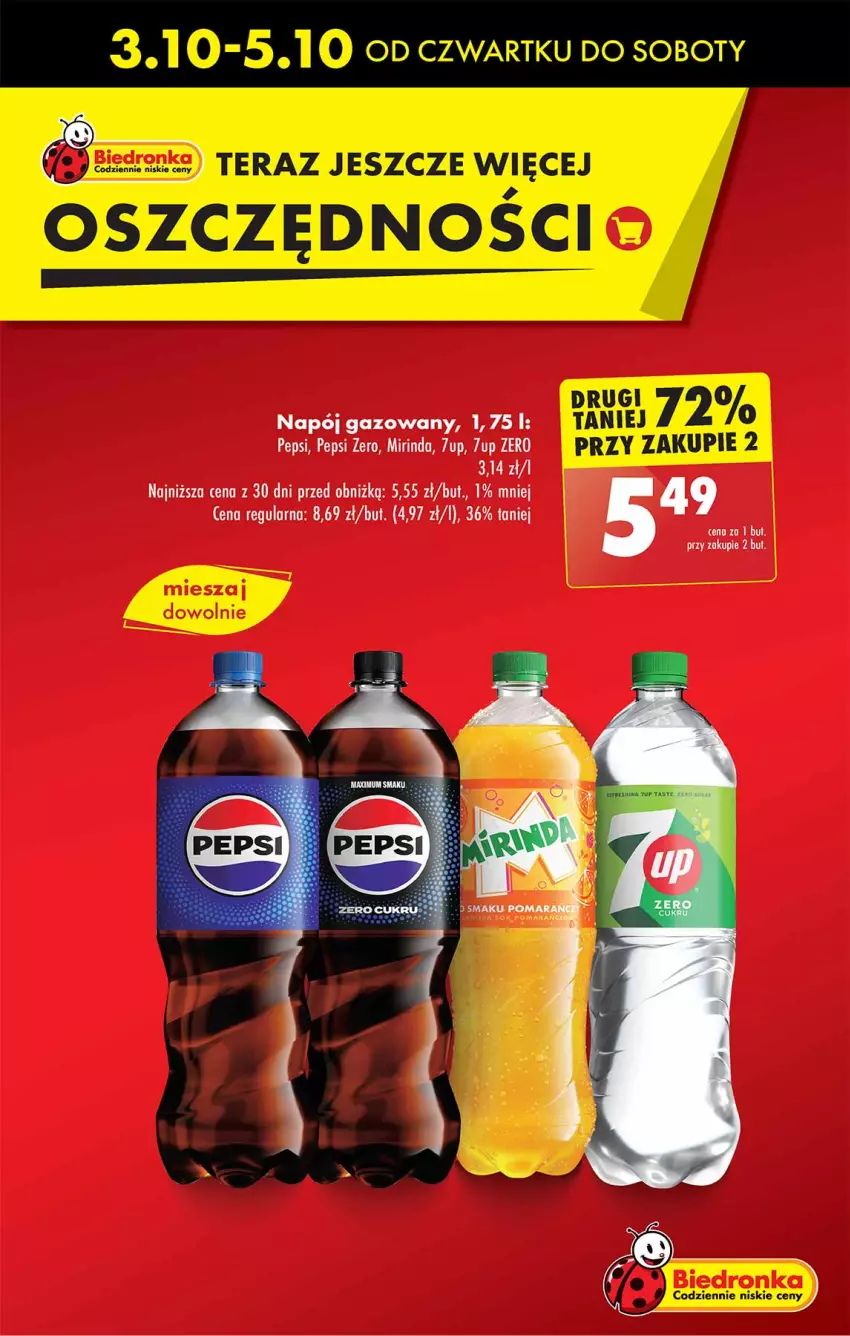 Gazetka promocyjna Biedronka - Od Czwartku - ważna 03.10 do 09.10.2024 - strona 9 - produkty: 7up, Mirinda, Pepsi, Tera