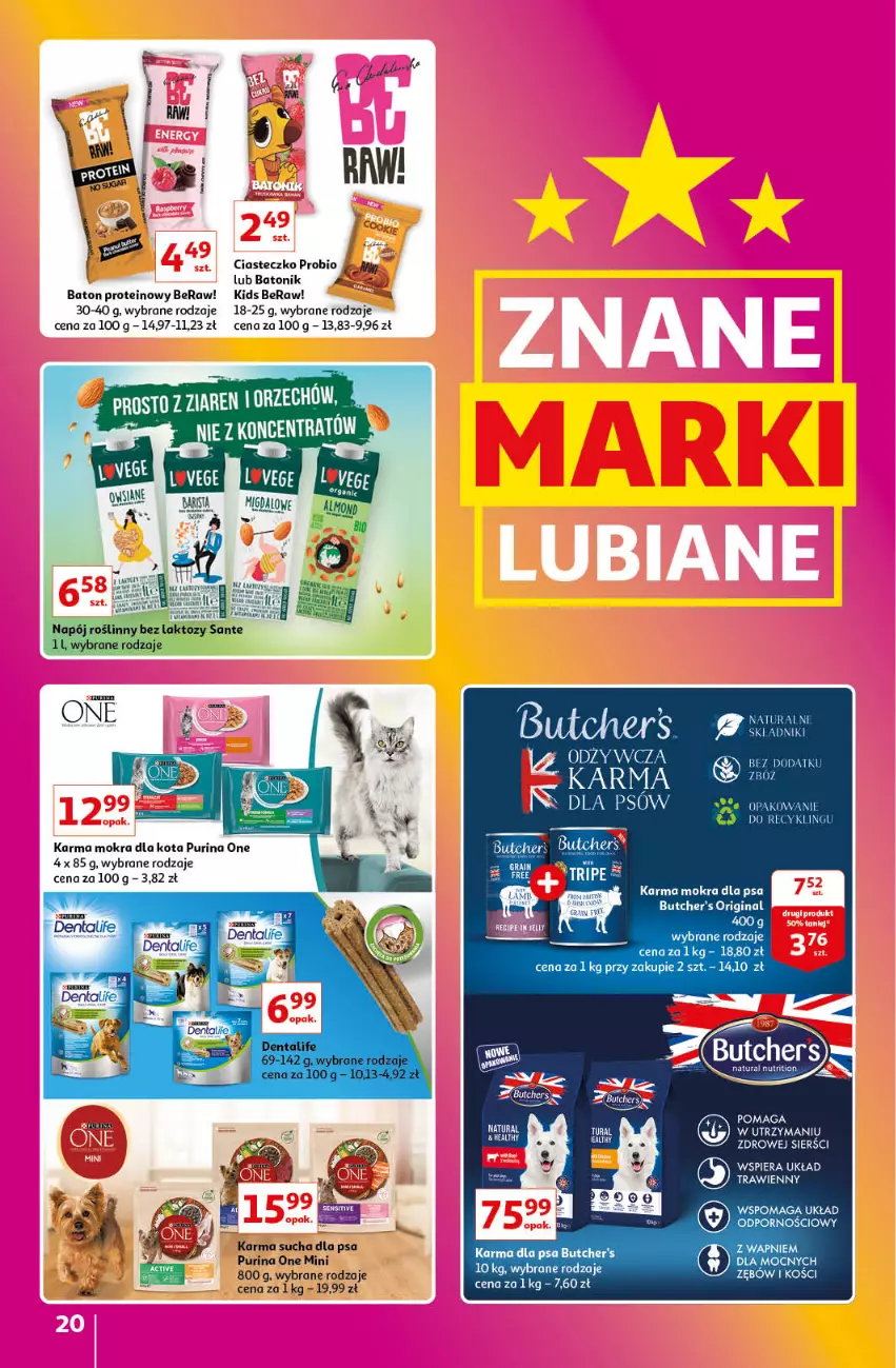 Gazetka promocyjna Auchan - Gazetka Znane Marki Lubiane Hipermarket Auchan - ważna 01.06 do 07.06.2023 - strona 20 - produkty: Baton, Butcher's, Gin, Por, Pur, Purina, Tonik