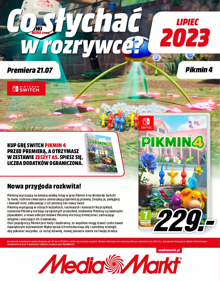 Gazetka promocyjna Media Markt - Gazetka Media Markt - ważna 01.07 do 31.07.2023 - strona 1 - produkty: Gra, Nintendo Switch, Olej, Piec