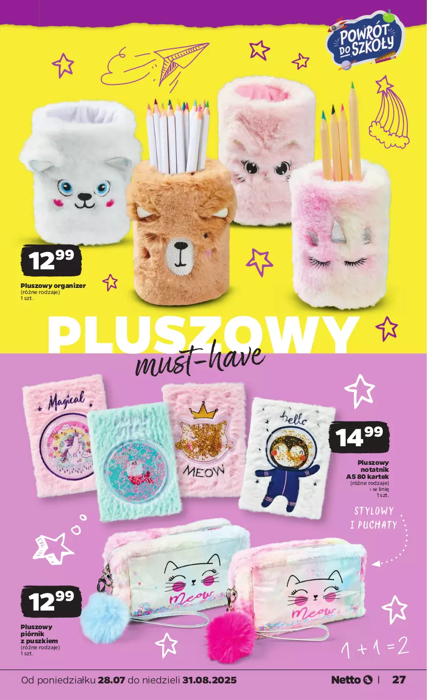 Gazetka promocyjna Netto - Katalog BTS 2025 - ważna 28.07 do 31.08.2025 - strona 27 - produkty: Mus, Organizer, Piórnik