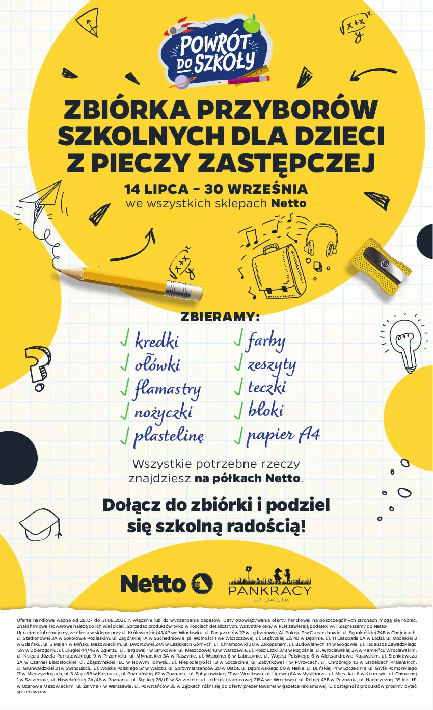 Gazetka promocyjna Netto - Katalog BTS 2025 - ważna 28.07 do 31.08.2025 - strona 28 - produkty: Dzieci, Fa, Flamastry, Gry, Karp, Kujawski, Noż, Nożyczki, Papier, Piec, Podlaski, Półka, Sok, Stock, Top, Wino