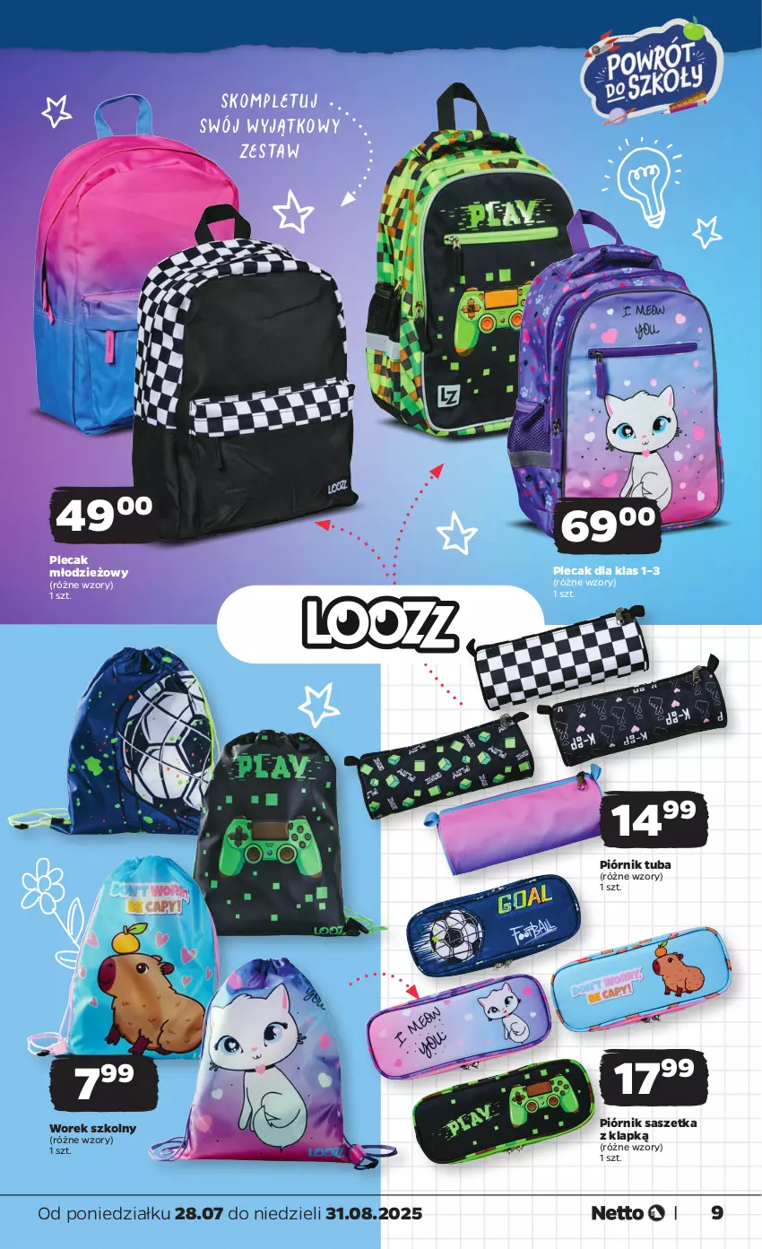 Gazetka promocyjna Netto - Katalog BTS 2025 - ważna 28.07 do 31.08.2025 - strona 9 - produkty: Piórnik, Plecak