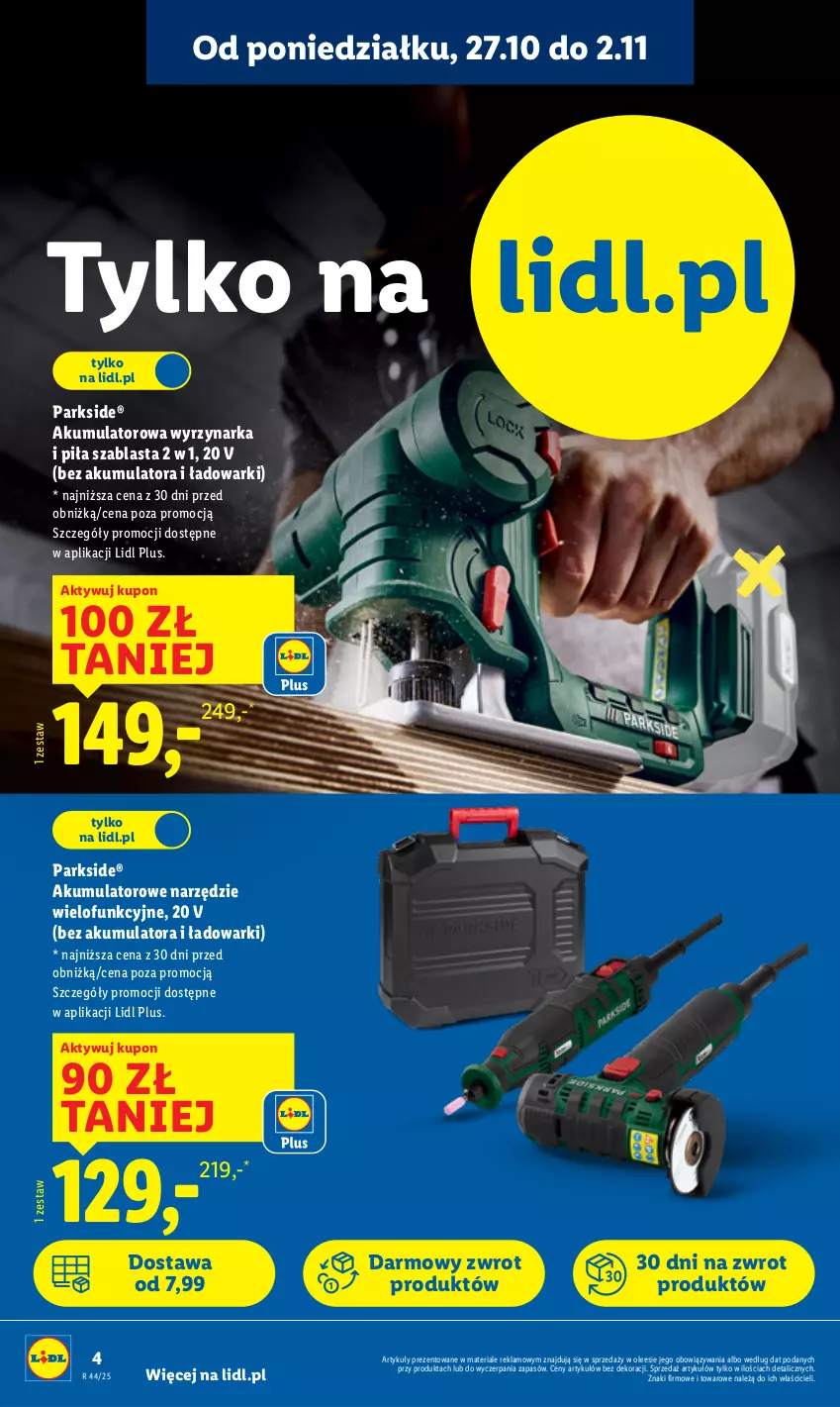 Gazetka promocyjna Lidl - GAZETKA - ważna 27.10 do 31.10.2025 - strona 4 - produkty: Akumulator, Parkside, Wyrzynarka