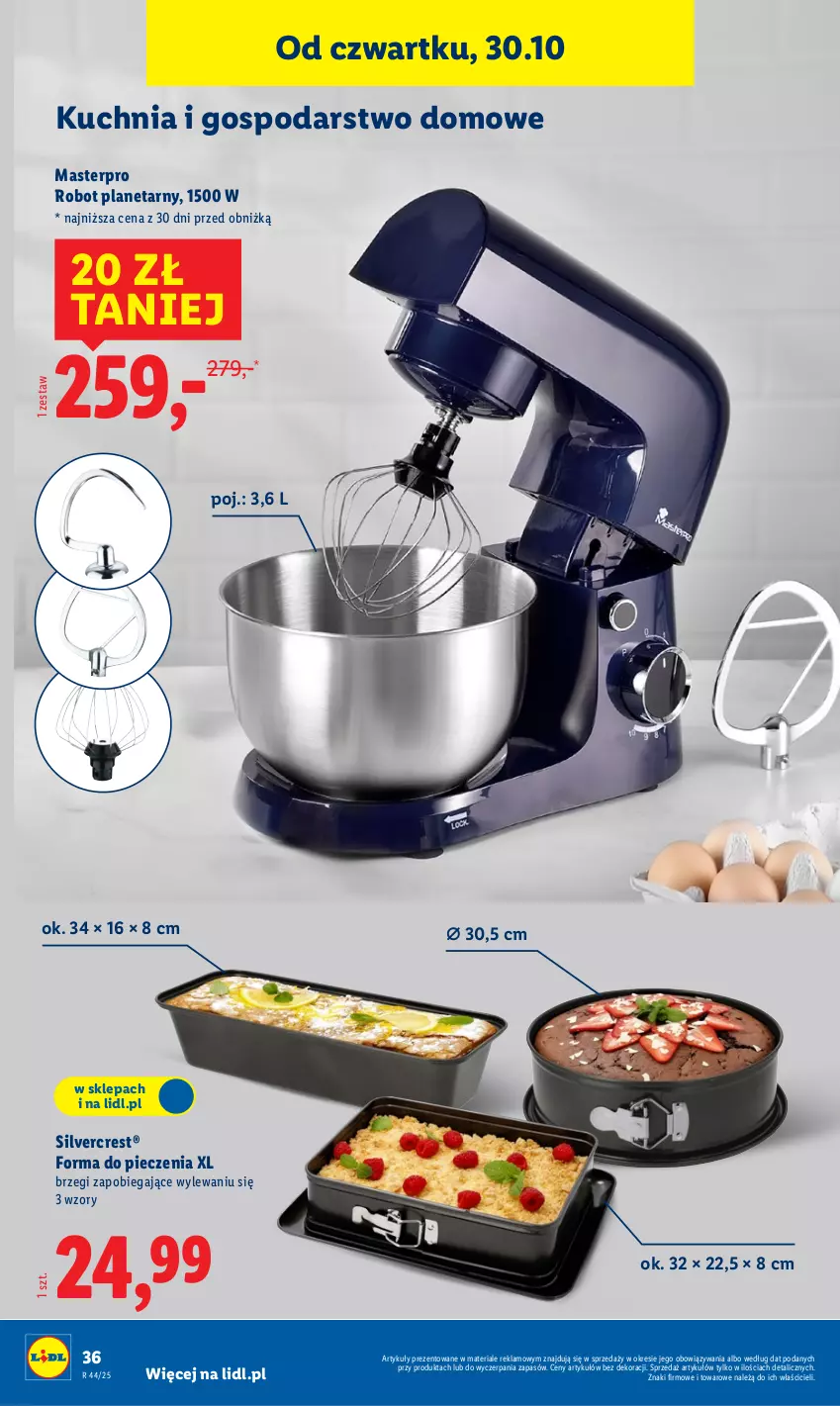 Gazetka promocyjna Lidl - GAZETKA - ważna 27.10 do 31.10.2025 - strona 40 - produkty: Forma do pieczenia, Kuchnia, Piec, Robot, Robot planetarny, Silvercrest