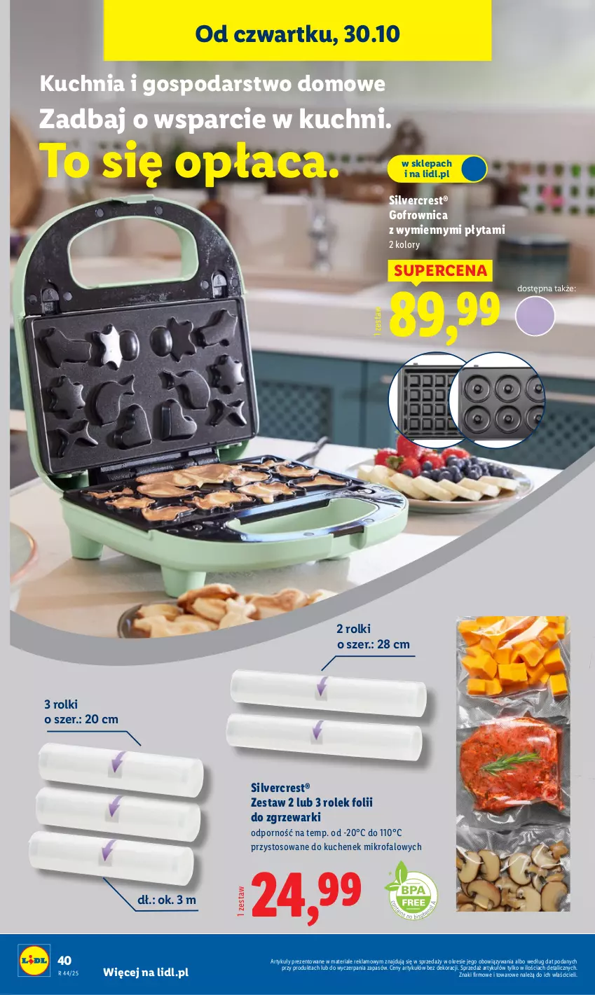Gazetka promocyjna Lidl - GAZETKA - ważna 27.10 do 31.10.2025 - strona 44 - produkty: Fa, Gofrownica, Kuchnia, Płyta, Por, Rolki, Silvercrest