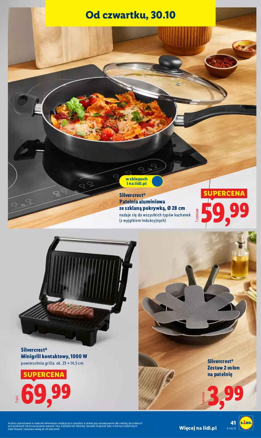 Gazetka promocyjna Lidl - GAZETKA - ważna 27.10 do 31.10.2025 - strona 45 - produkty: Grill, Grill kontaktowy, Patelnia, Silvercrest