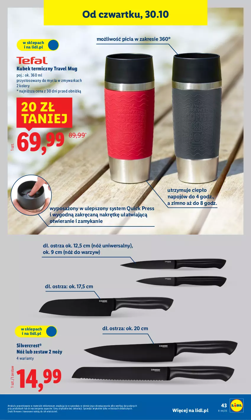 Gazetka promocyjna Lidl - GAZETKA - ważna 27.10 do 31.10.2025 - strona 47 - produkty: Kubek, Kubek termiczny, Noż, Nóż uniwersalny, Silvercrest, Warka, Zmywarka